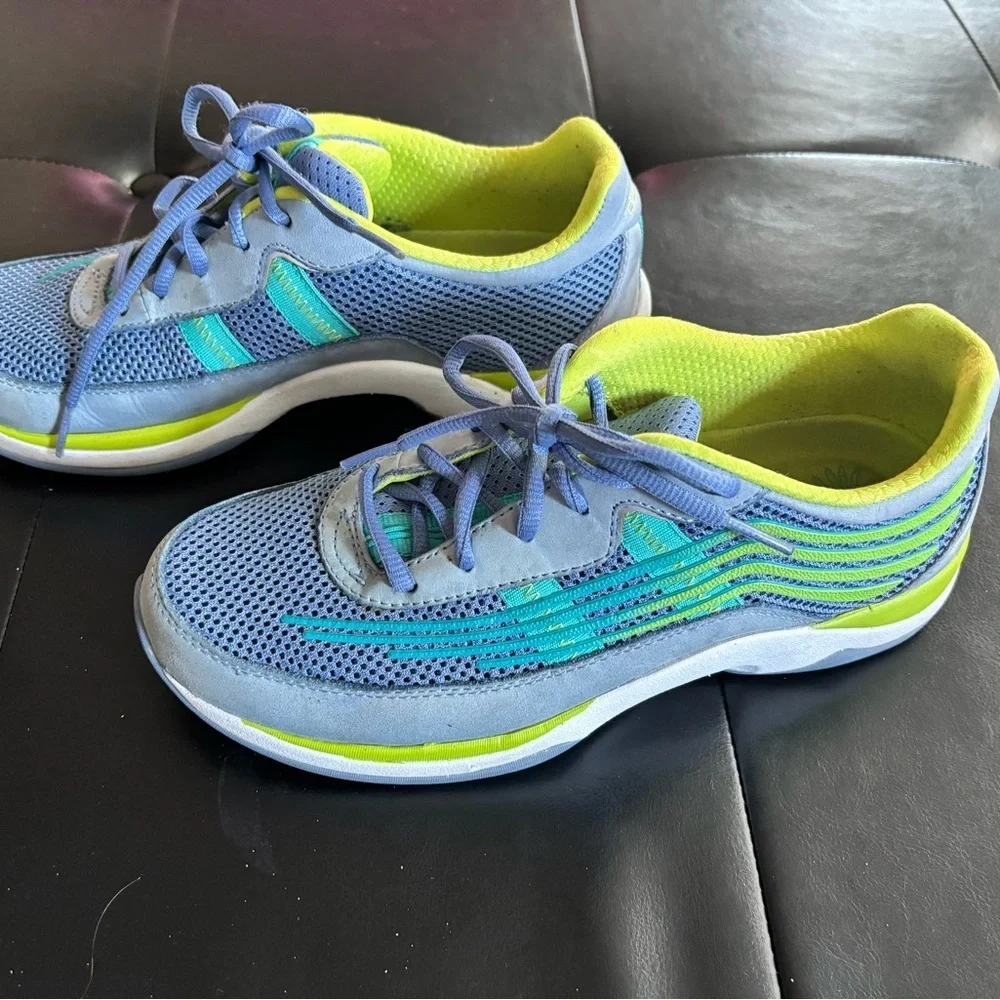 Dansko Athletic Shoes Blue and Green Breathable Mesh